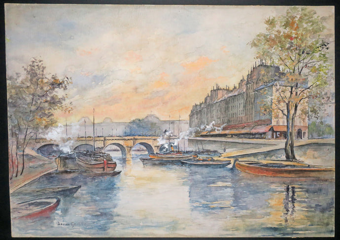 Le petit bras de la Seine, le Pont Neuf. c.