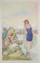 Charger l&#39;image dans la galerie, Baigneuse et Cupidon espionnés par un soldat.
