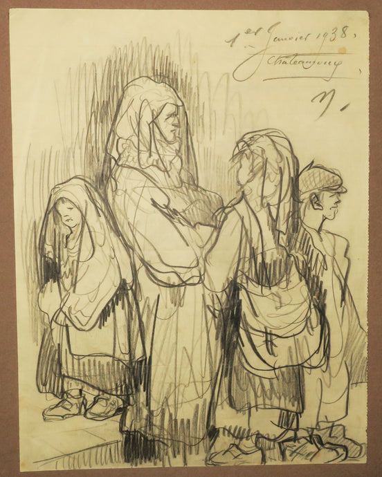 Femme et ses trois enfants, à Châteauroux.