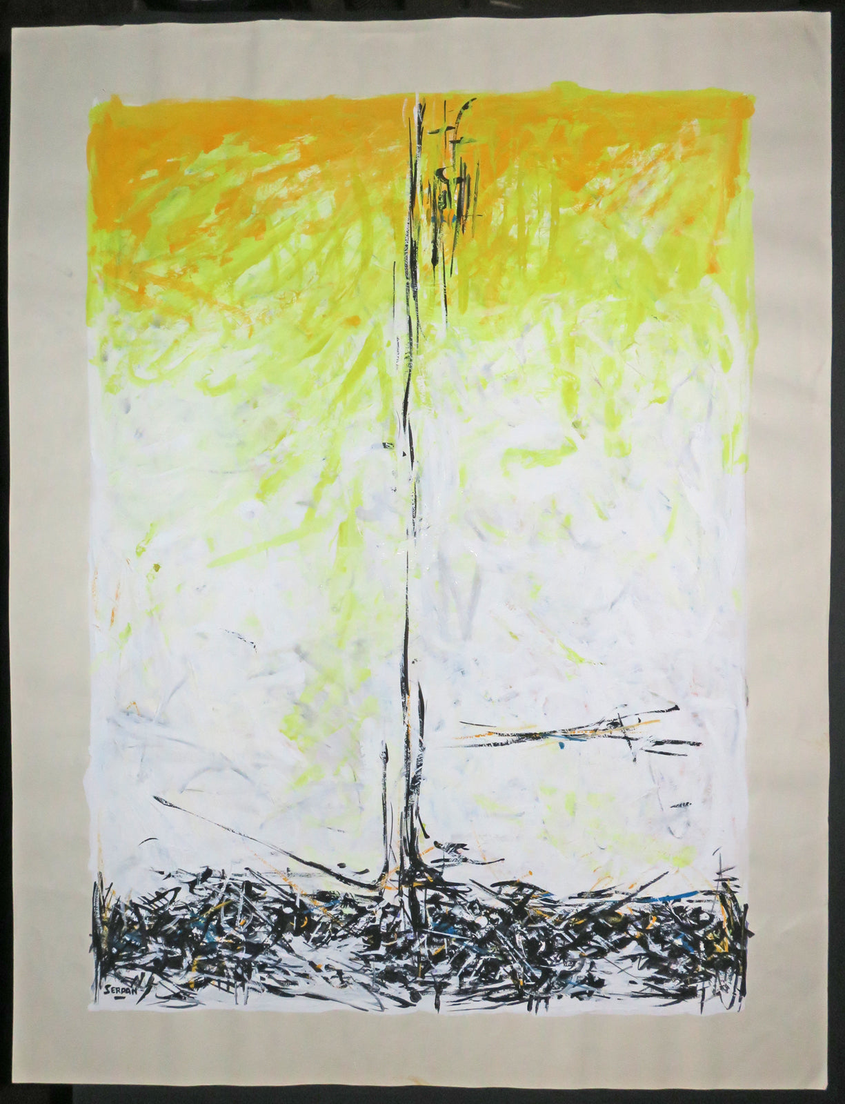 Sans titre (Composition en jaune, noir et blanc). Mars