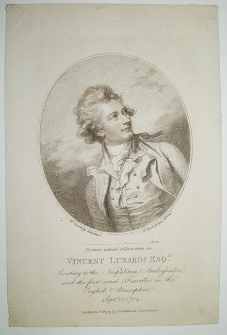 Portrait de Vincent Lunardi, aéronaute. 