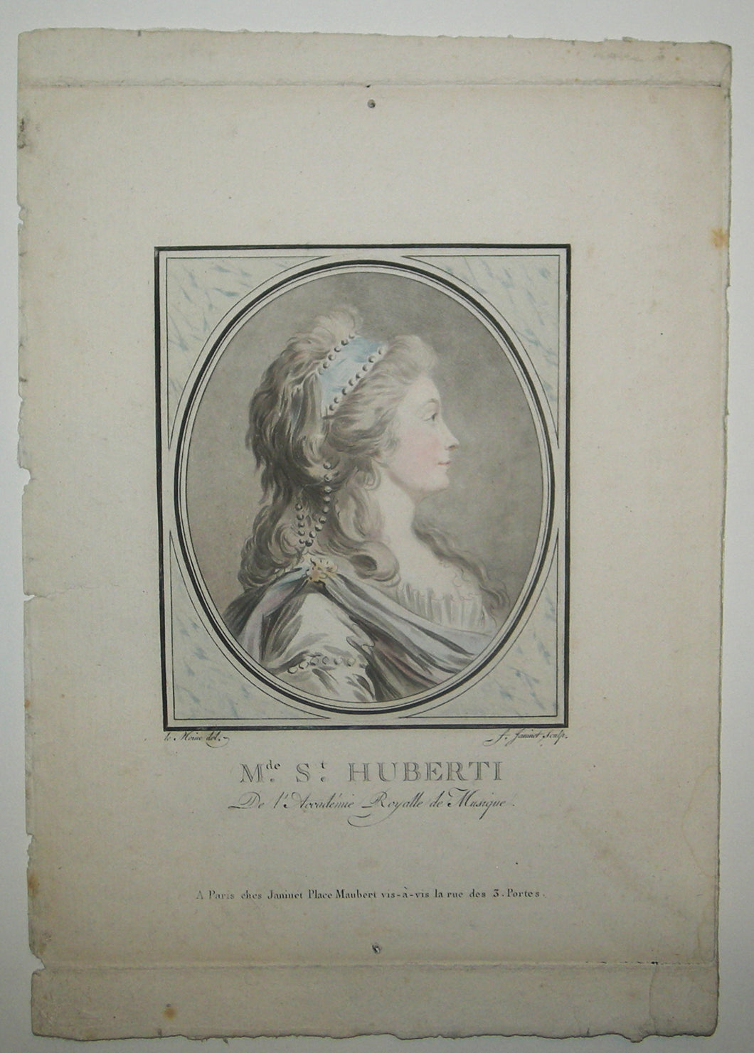 Portrait de Mme St. Huberti de l'Académie Royalle de Musique. 