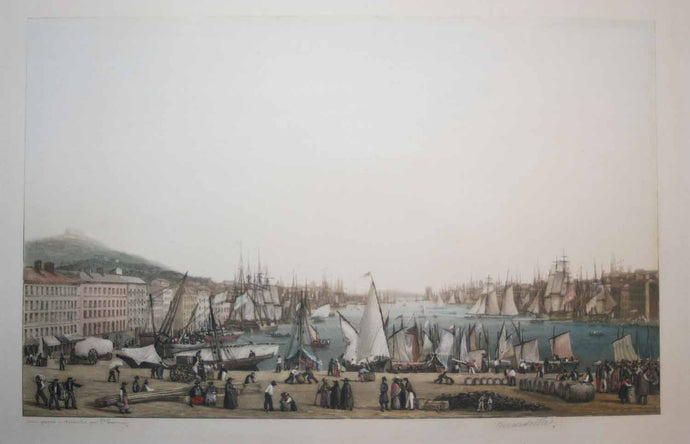 Vue de Marseille vue de la Canebière. Vers 1842-