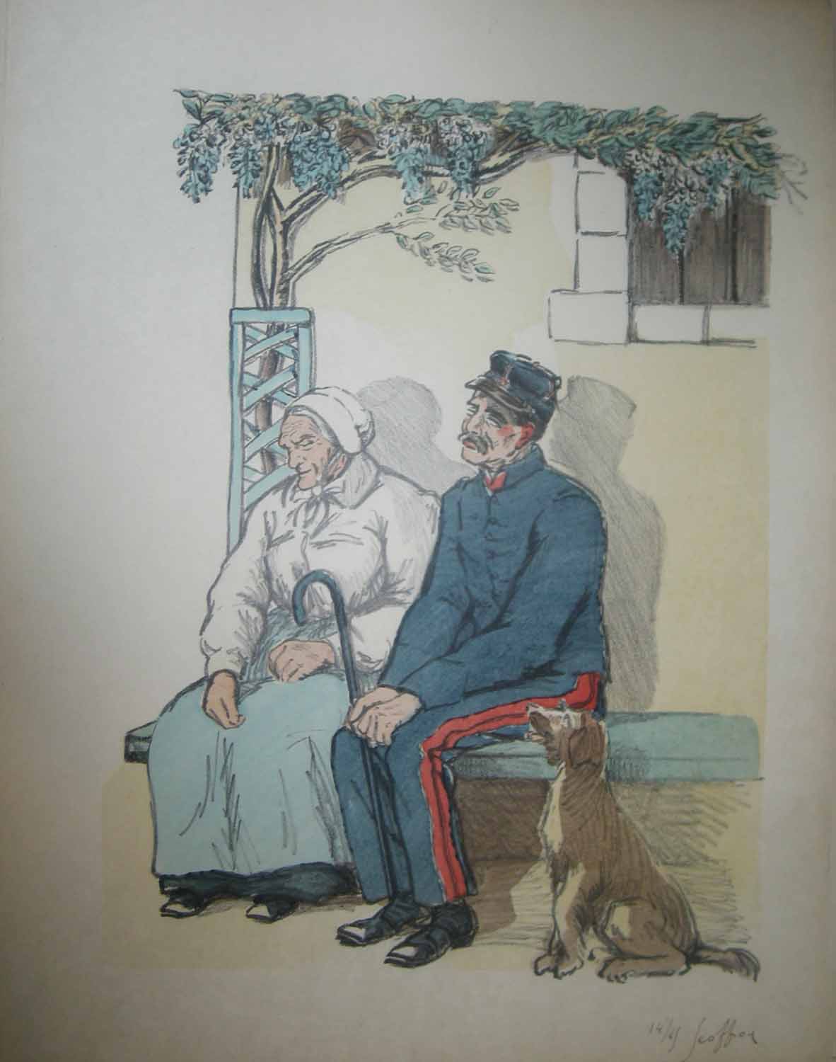 [Couple assis sur un banc]. 