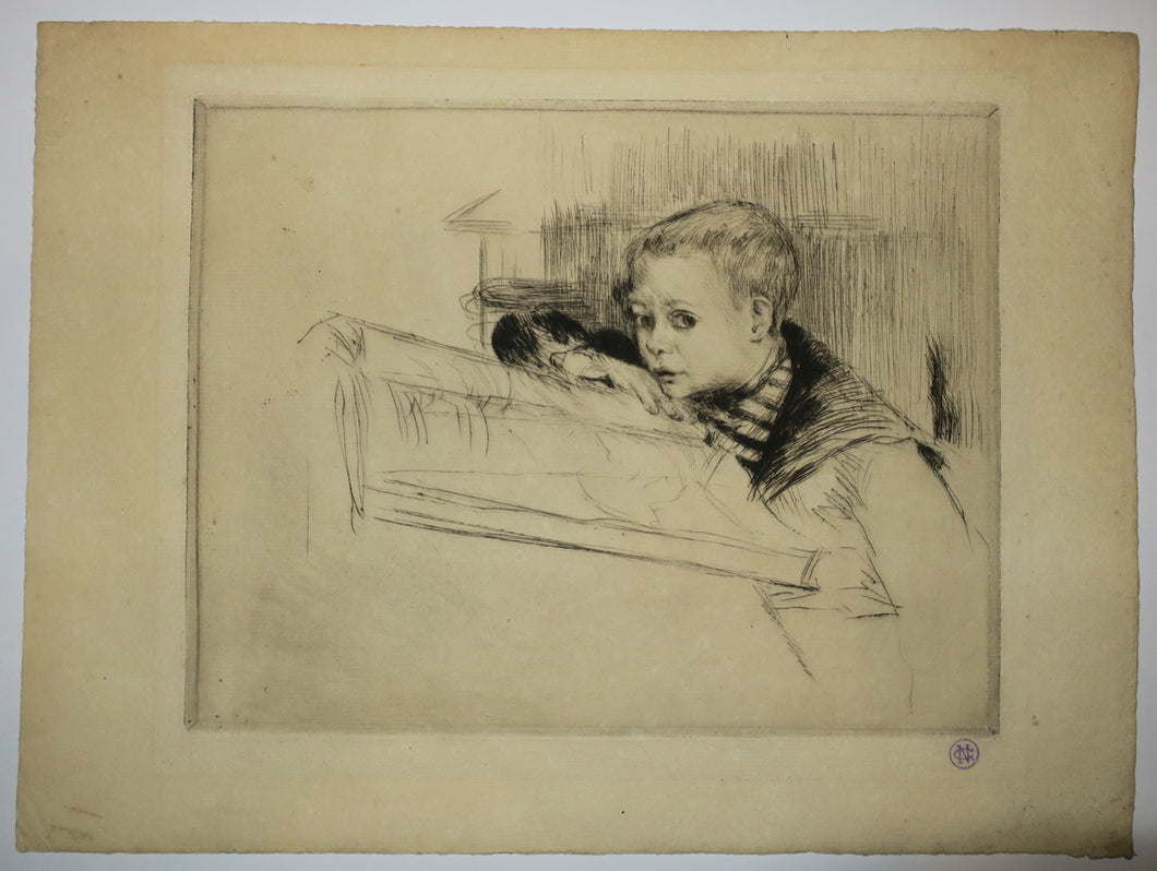 (Jeune garçon assis et accoudé sur un livre). Fils de Paul Gachet ou Charles, Frère de l'artiste. 