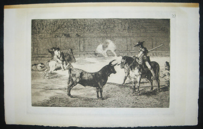 Célebre Fernando del toro, barilarguero, obligando a la feria con su garrocha.