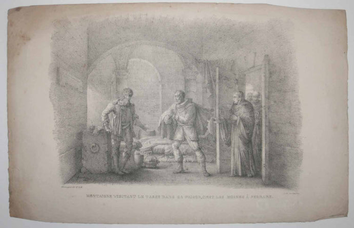Montaigne visitant le tasse dans sa prison, chez les moines à Ferrare.