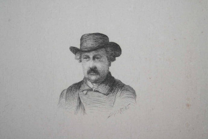 Portrait d'Hervier, coiffé d'un chapeau mou.