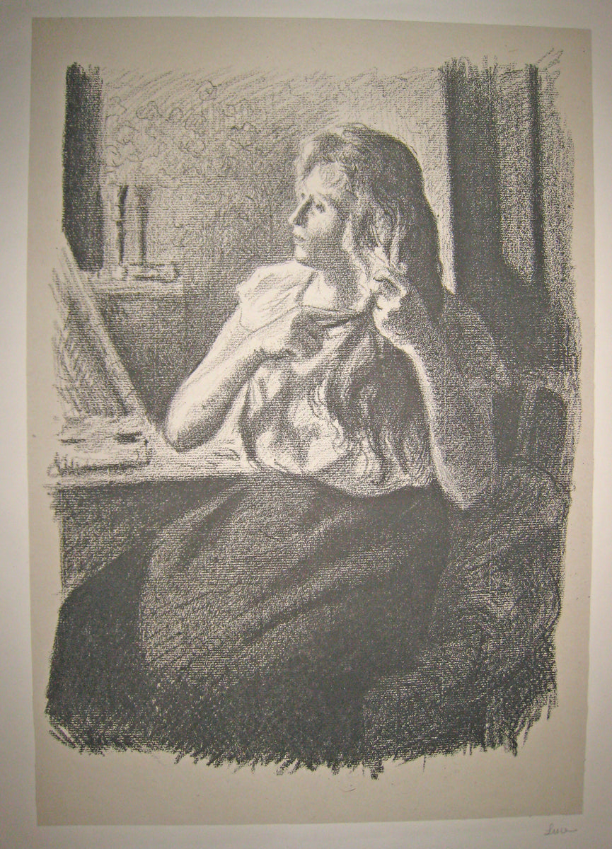 Femme se coiffant (Eugénie Bouin).