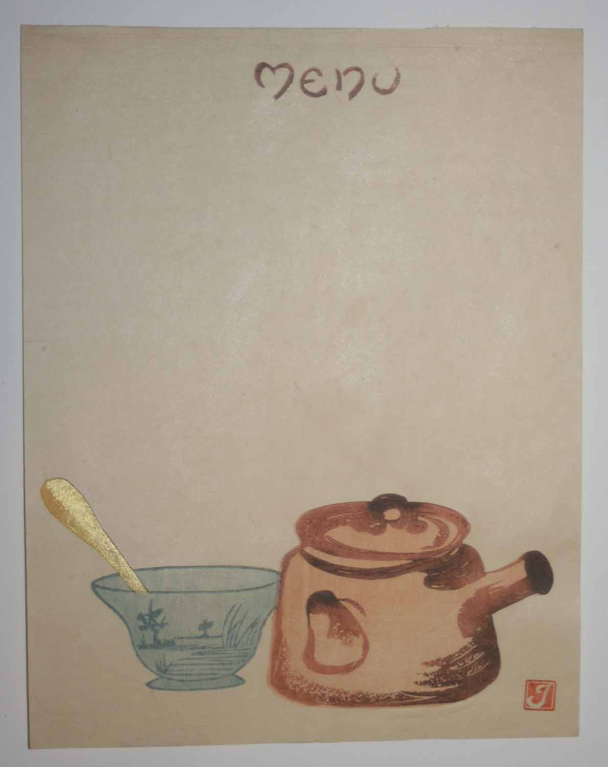[Carte Menu - Théière et une tasse].
