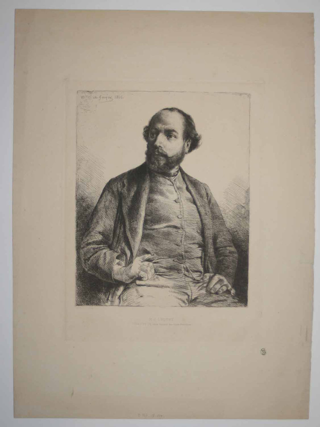 Portrait de M.J Luquet, Directeur de la Société des Aqua-Fortistes. 