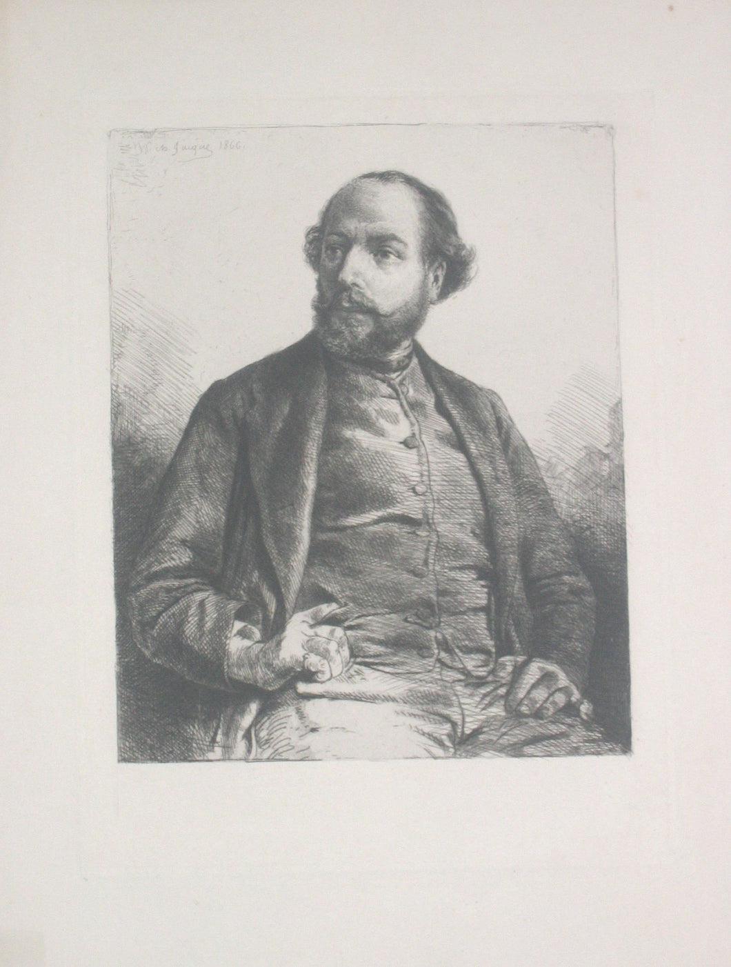 Portrait de J.J Guiffrey (Ecrivain d'art et administrateur français né à Paris en 1840 et mort en 1918).  