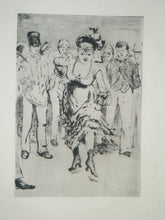 Charger l&#39;image dans la galerie, [Scène de cabaret, Femme dansant]. Vers

