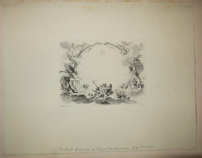 Billet d'Entrée particulière pour visiter la Collection d'Estampes du XVIIIème siècle de M.G.M (Mühlbacher).