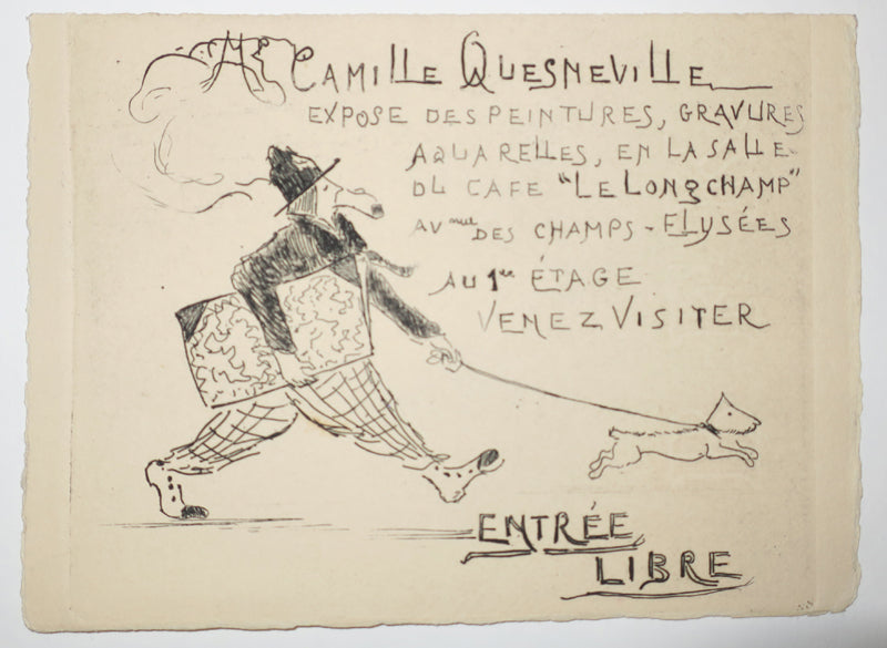 Camille Quesneville expose ses peintures, gravures, aquarelles, en la salle du café