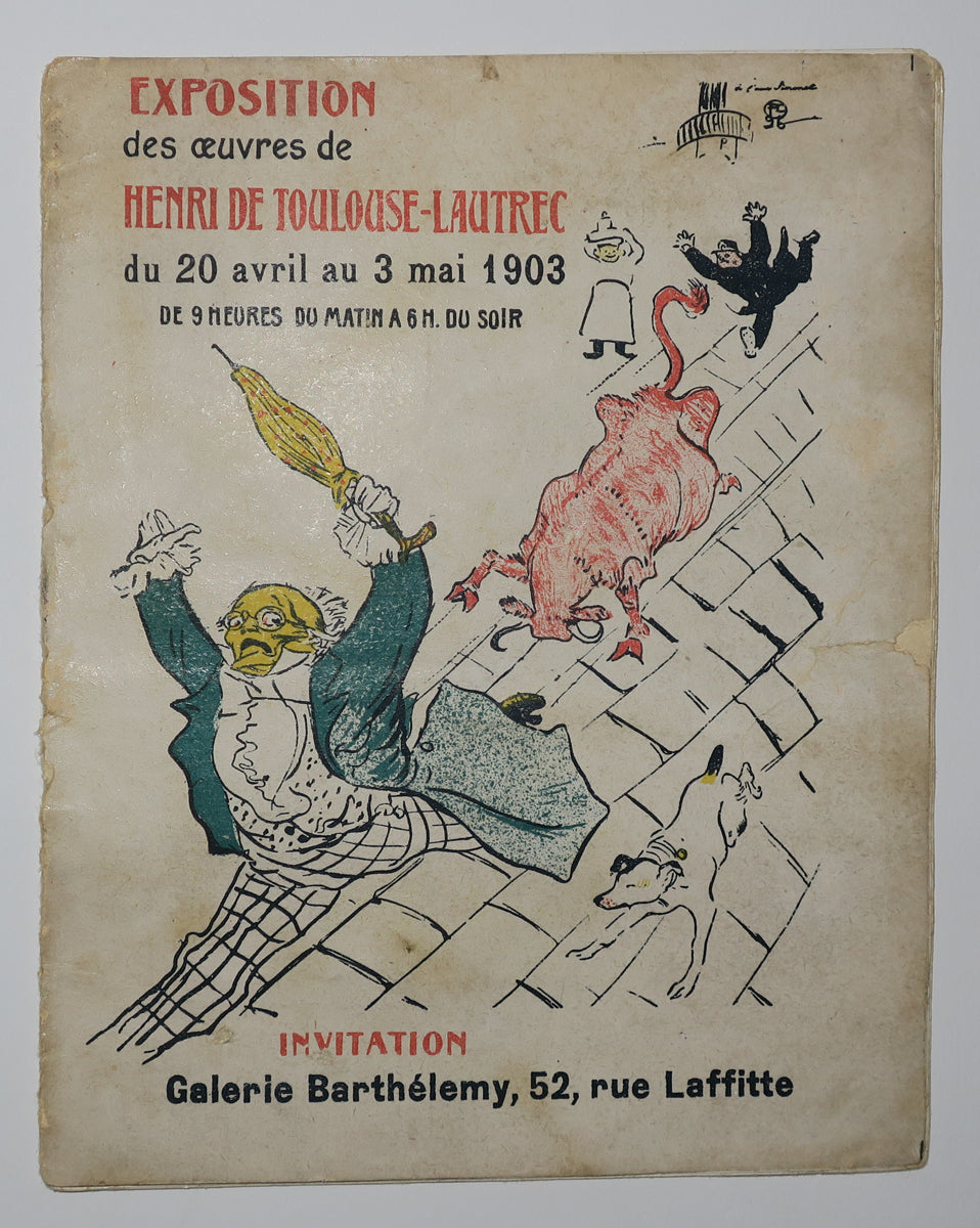 Invitation & petit Catalogue d'Exposition pour l'Exposition des œuvres de Henri de Toulouse-Lautrec,