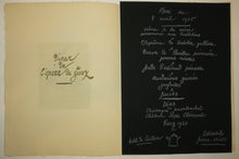 Charger l&#39;image dans la galerie, Menu pour les Bibliophiles franco-suisses, à l&#39;Hôtel de Crillon, le 8 avril
