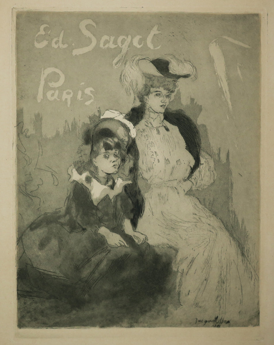 Carte adresse Sagot, Paris. (Les Sœurs de Jacques Villon: Yvette Bon & Madeleine Duchamps).