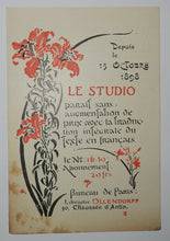 Charger l'image dans la galerie, Annonce de parution &amp; Bulletin d'adhésion pour "Le Studio",
