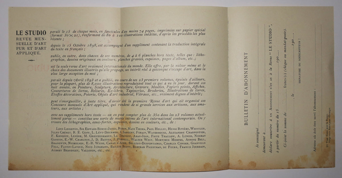 Annonce de parution & Bulletin d'adhésion pour 