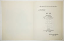 Charger l&#39;image dans la galerie, Menu pour les Bibliophiles du Cornet, Dîner donné en l&#39;honneur de MM. Edmond Haraucourt et Charles Léandre à l&#39;occasion de la Publication de &quot;Autre temps&quot;, au Restaurant Marguery,
