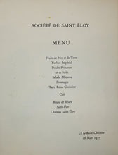 Charger l&#39;image dans la galerie, Menu pour la Société de Saint Eloy, à la Reine Christine, le 16 mars
