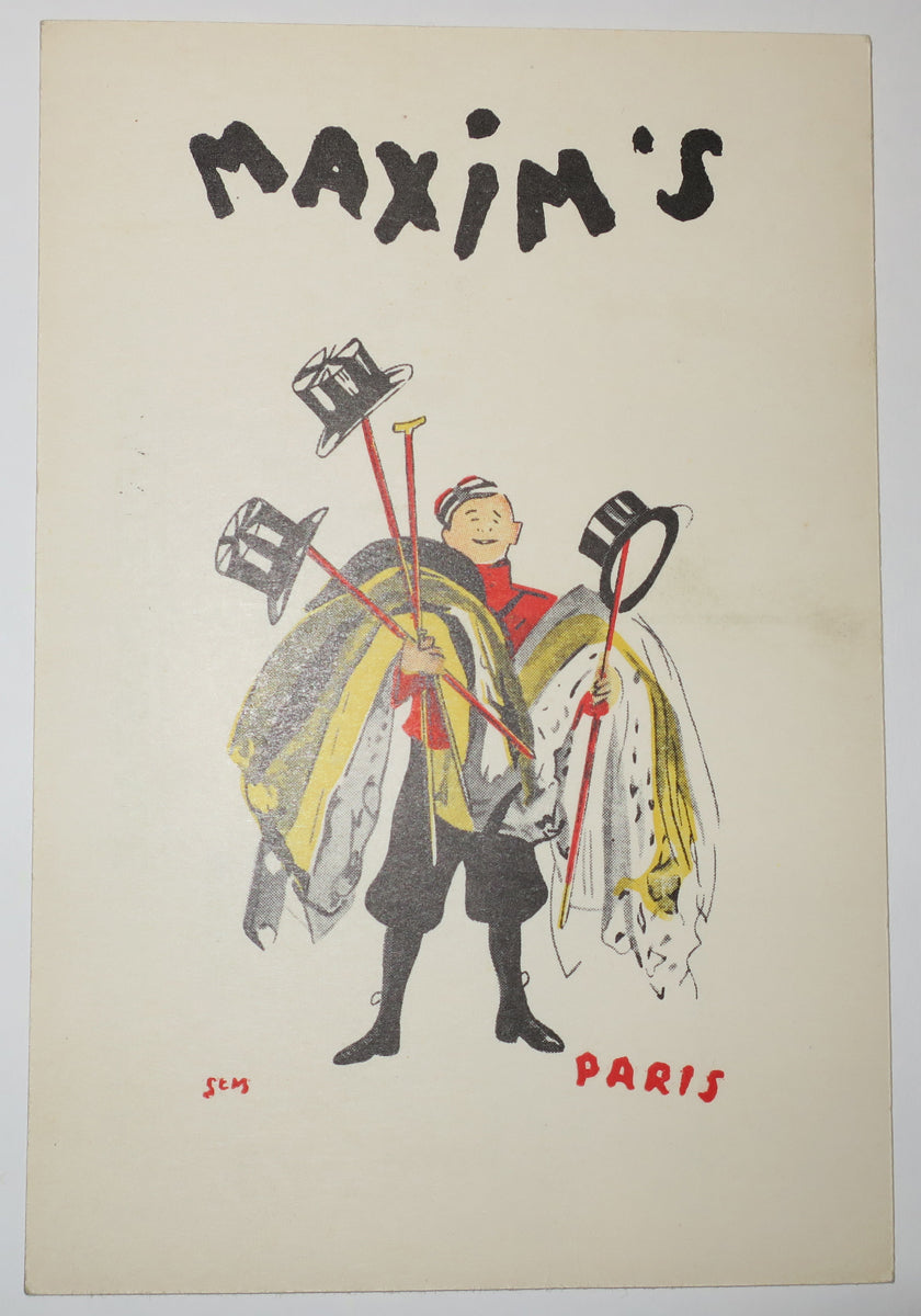 Carte Postale Maxim's, Paris. – Martinez D - Estampes anciennes ...