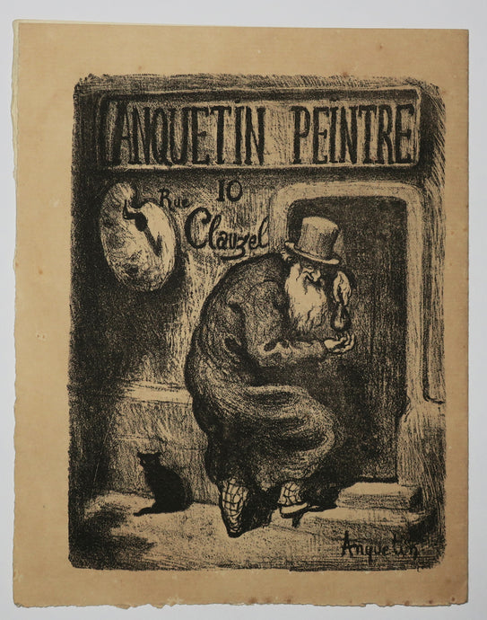 Carte d'invitation pour l'Exposition Louis Anquetin, le mardi 11 mai 1897, chez Cubat, Avenue des Champs-Elysées.