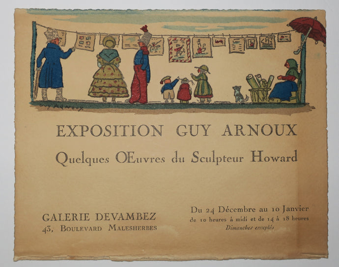 Exposition Guy Arnoux, Quelques Œuvres du Sculpteur Howard, à la Galerie Devambez, 43 boulevard Malesherbes, du 24 décembre au 10 janvier. 