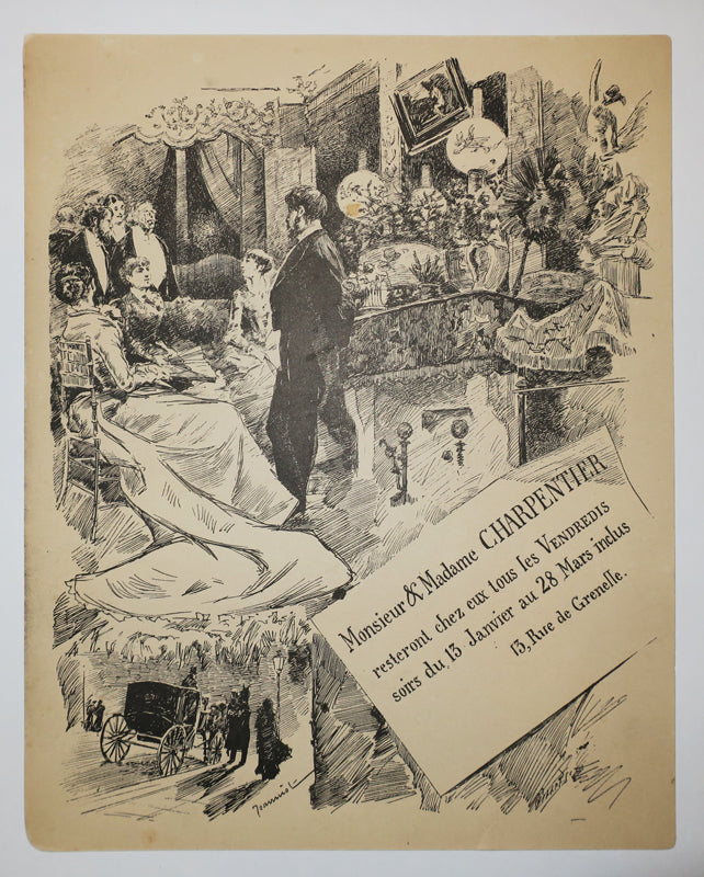Monsieur & Madame Charpentier resteront chez eux tous les Vendredis soirs du 13 janvier au 28 mars inclus, 13 rue de Grenelle. 