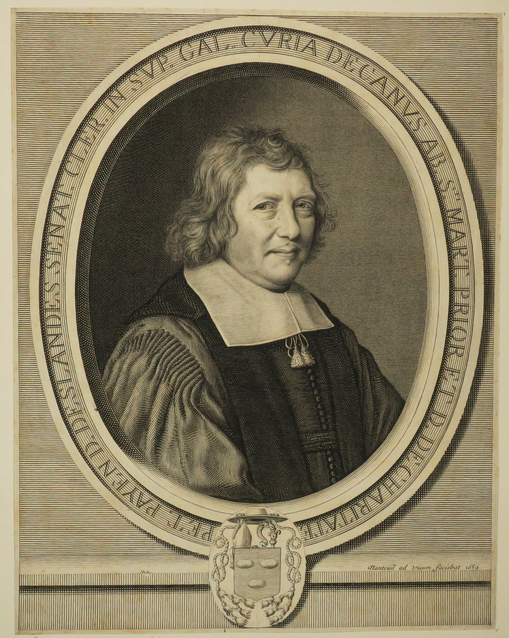 Portrait de Pierre Payen-Deslandes (c.1595-1669), Doyen des Conseillers-clercs du Parlement de Paris, Abbé de Saint-Martin et Prieur de la Charité. 