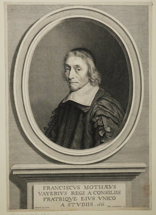 Portrait de François de La Mothe Le Vayer, Conseiller d'Etat (Paris 1588-1672). Philosophe et historien français qui fut également l'un des principaux représentants de la pensée dite libertine au XVIIᵉ siècle.