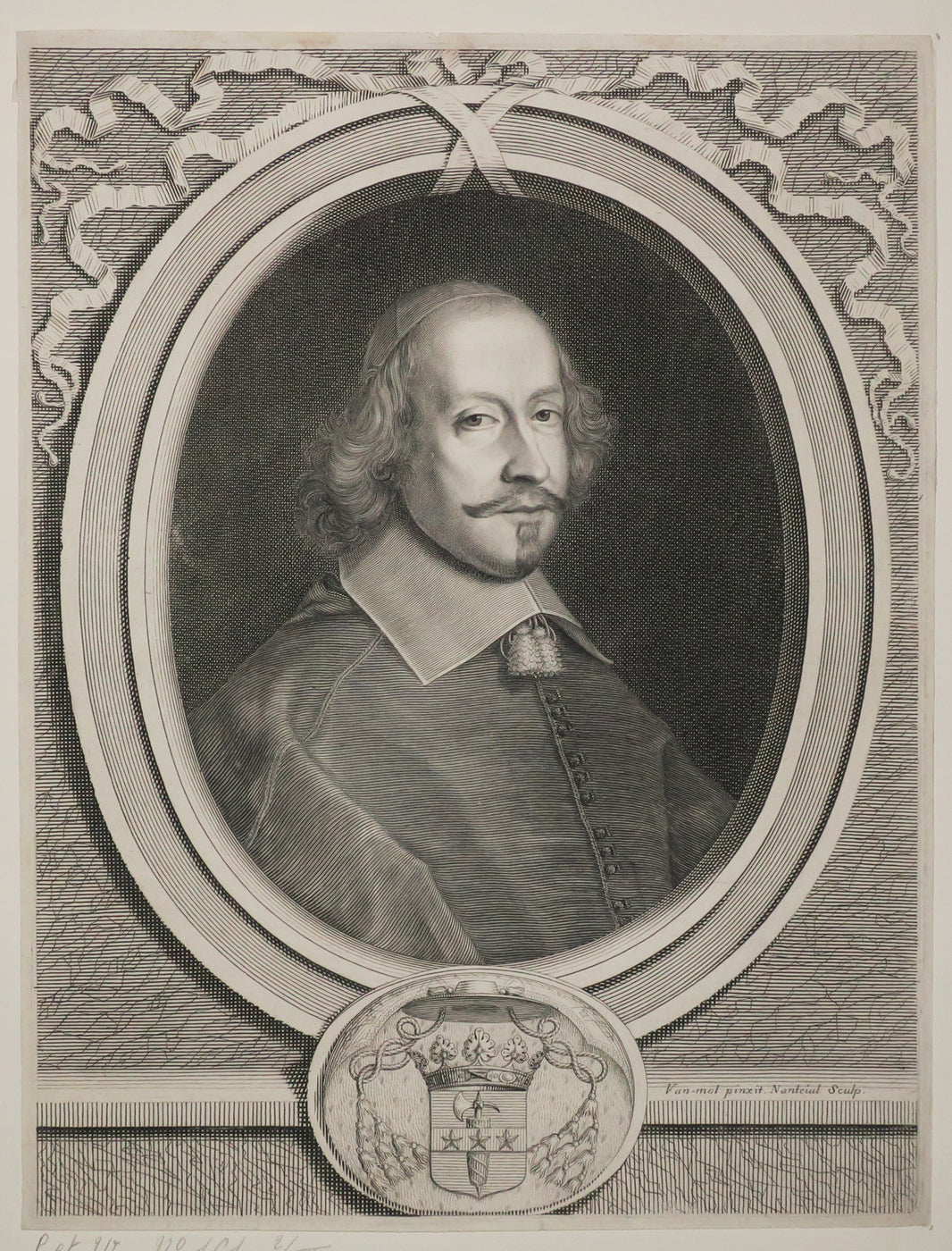 Portrait du Cardinal Jules Mazarin, Ministre d'Etat (1602-1661). 