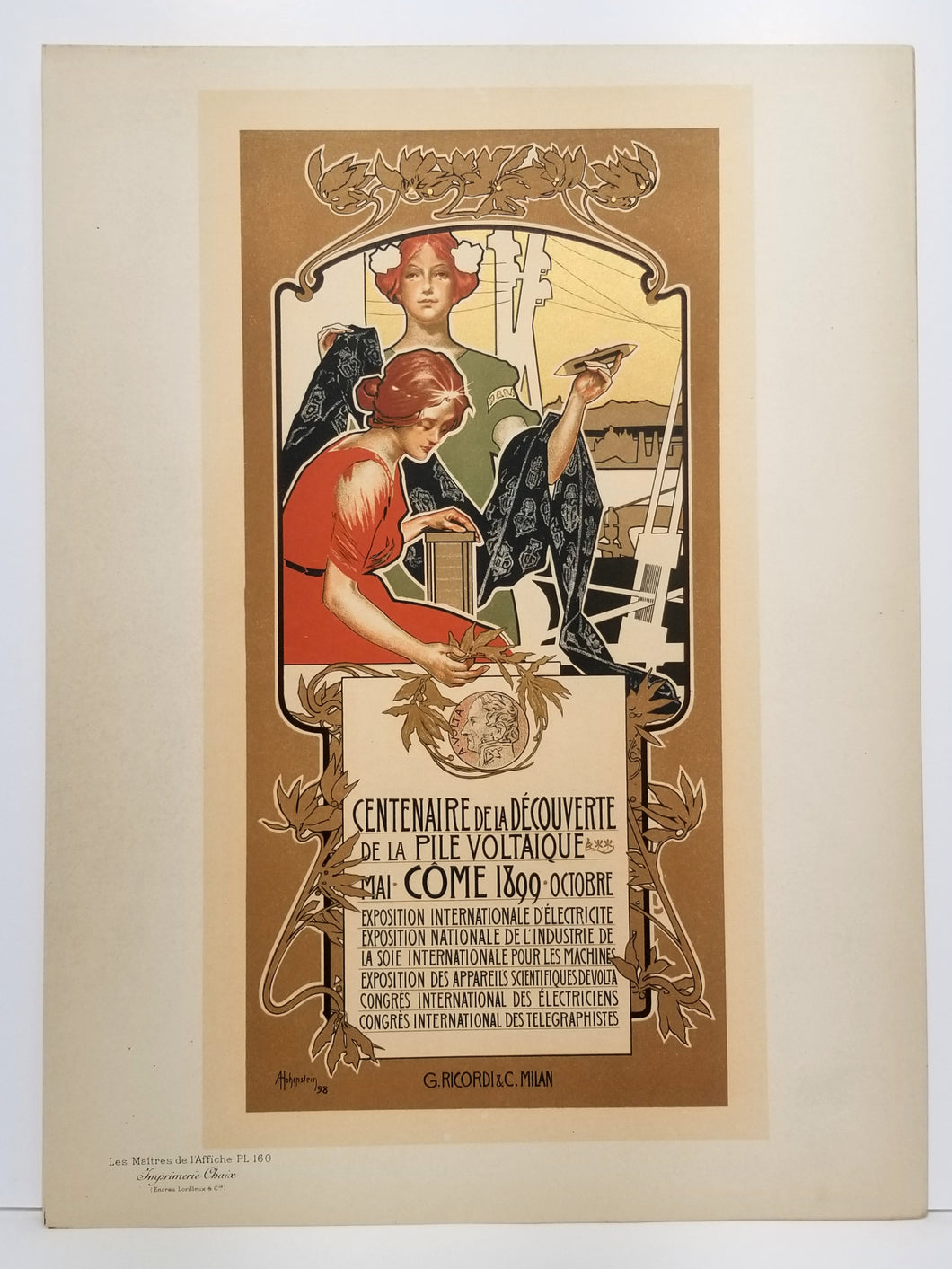 Centenaire de la Découverte de la Pile Voltaïque. 1898-1899.