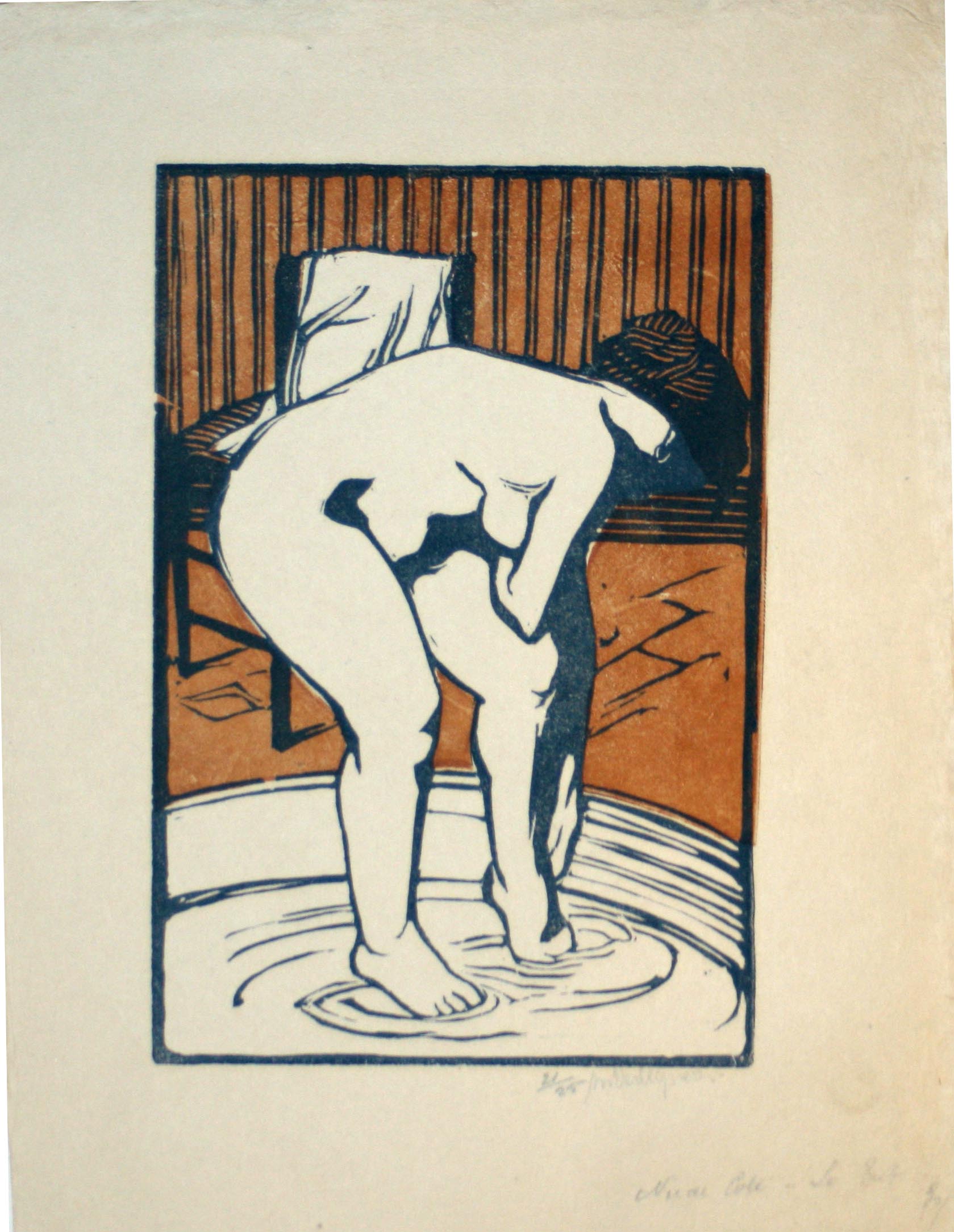 [Femme nue de côté, à la toilette].