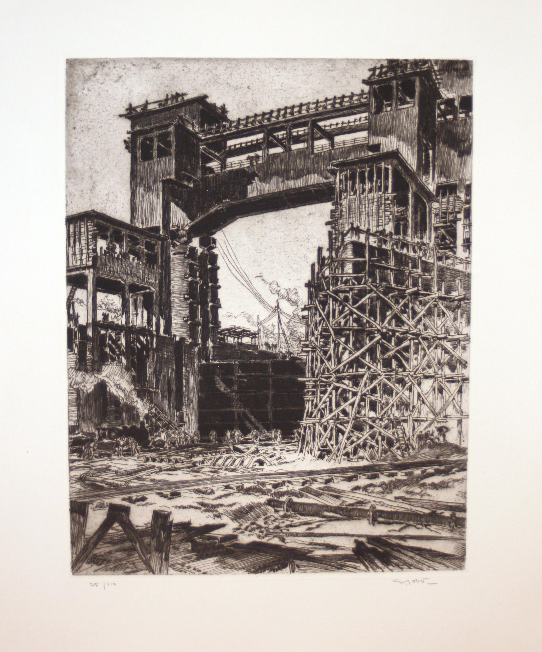 Barrage et usine de Kembs. 1930-