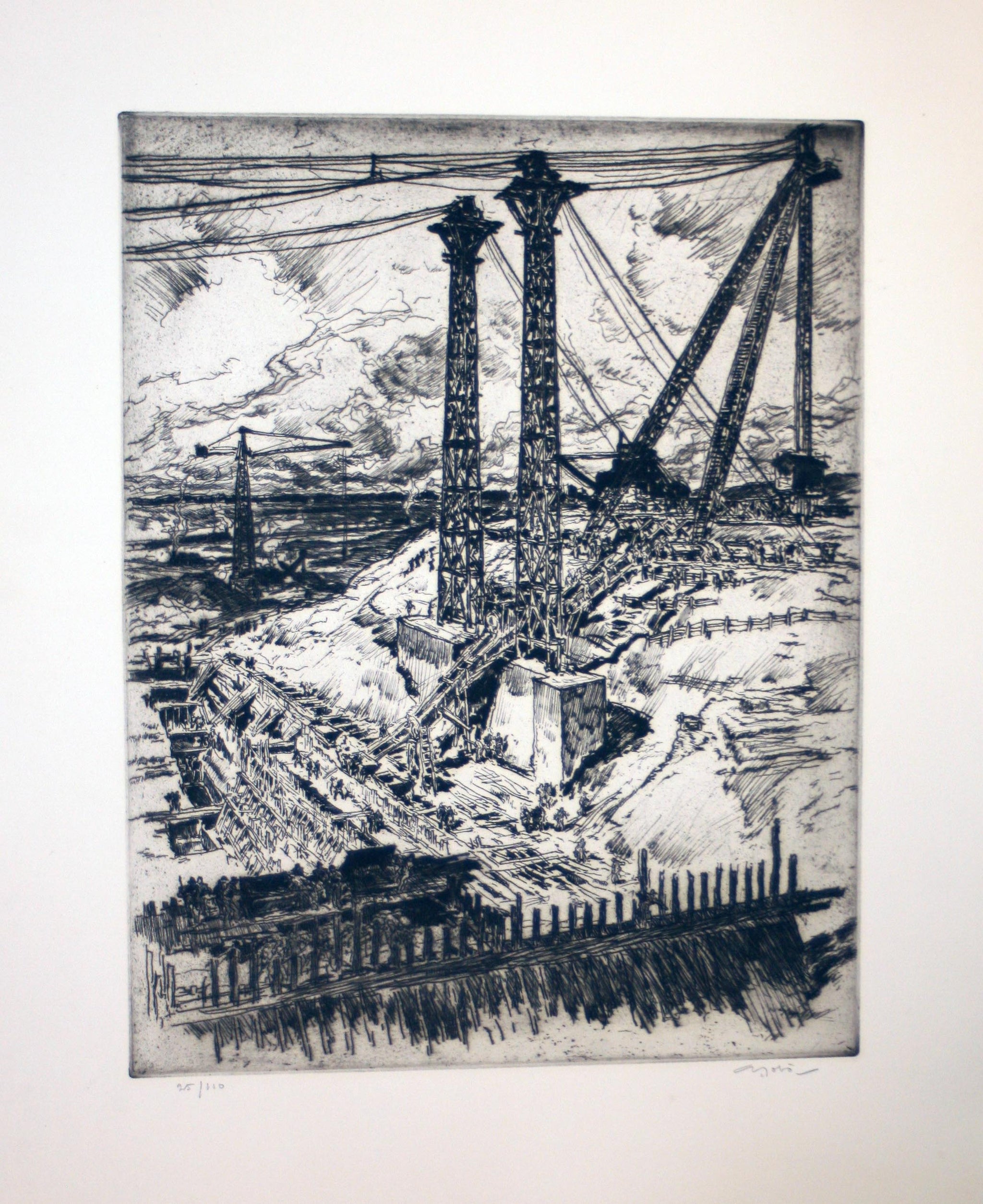 Barrage et usine de Kembs. 1930-