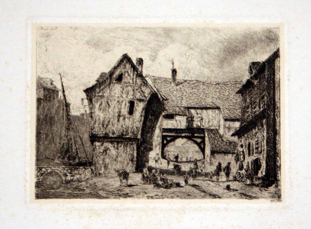 Vieilles maisons sur l'ancien Port de Honfleur (2ème planche) (la même).