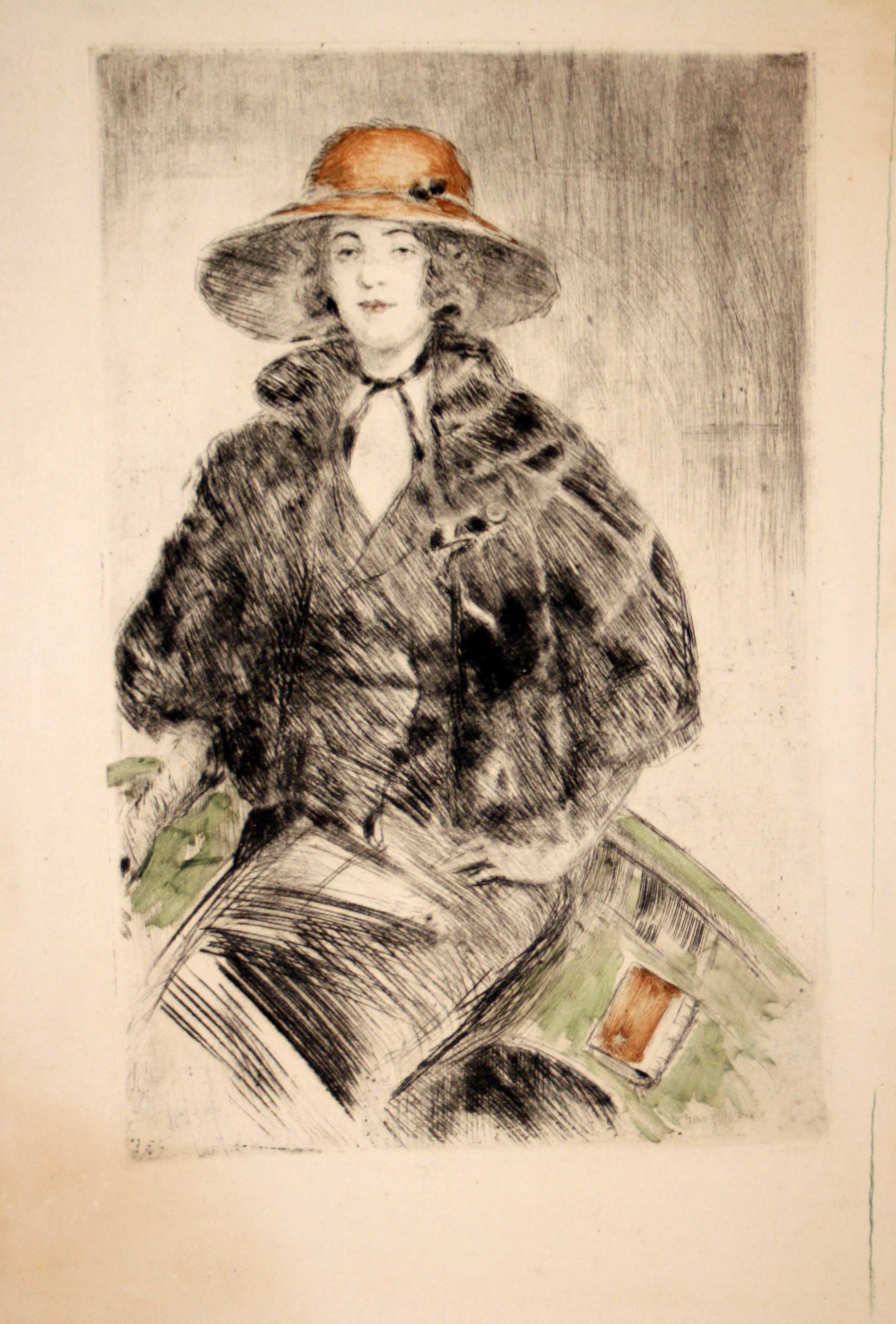 [Femme au manteau et au chapeau].