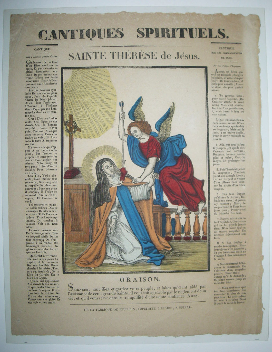Cantiques Spirituel: Sainte Thérèse de Jésus, visitée par l'ange. 