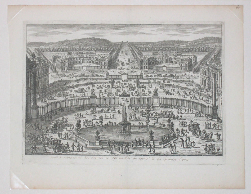 Vue et perspective de Versailles du côté de la Grande Cour. 