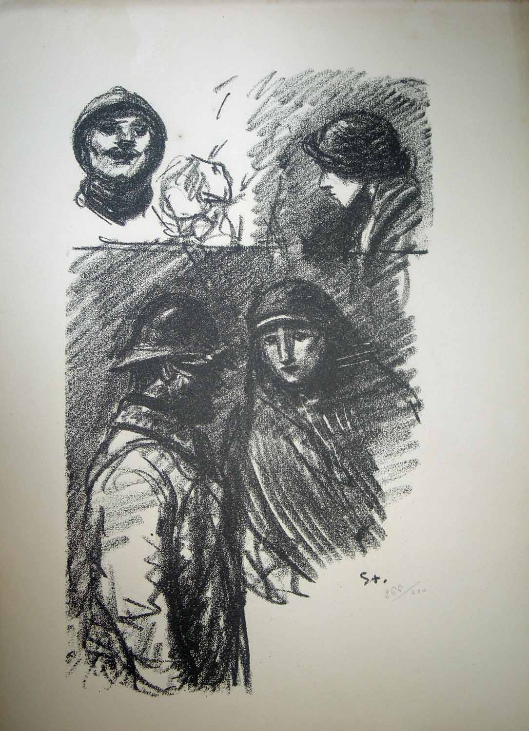 [Croquis, un couple sur une demi page]. 