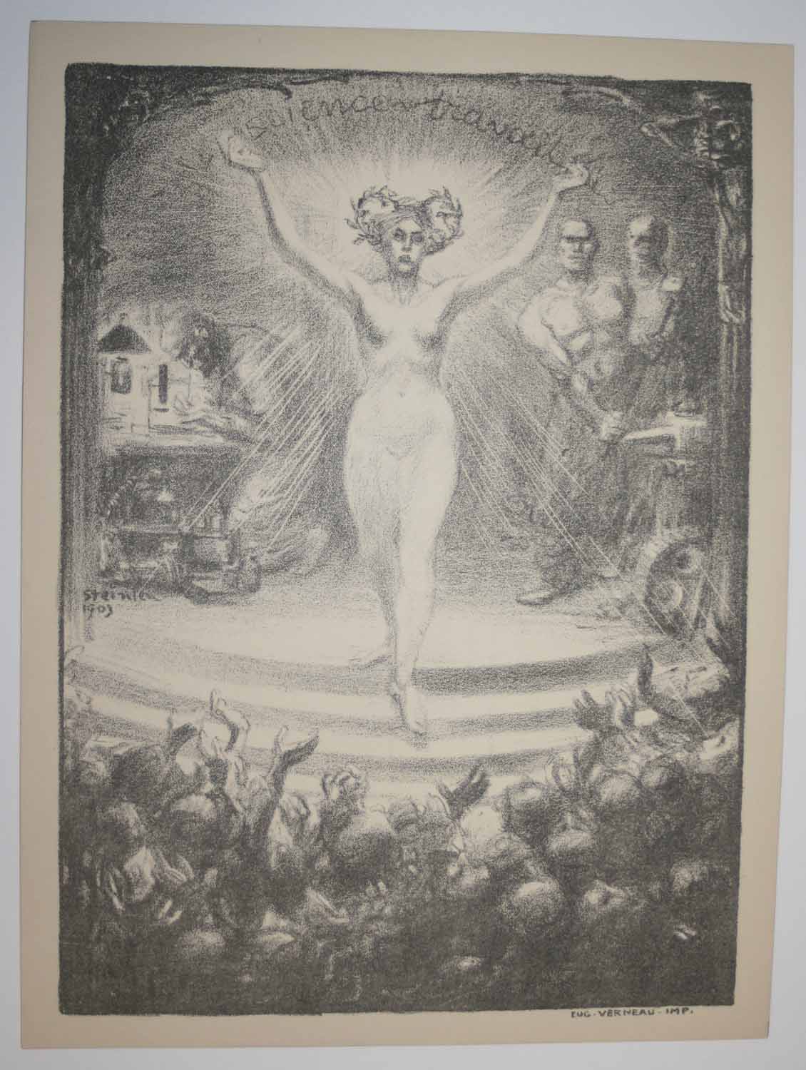 Programme pour une matinée au Trocadéro. (Programme de la Deuxième Solennité Scientifique & Artistique en commémoration de tous les hommes de Science, Bienfaiteurs de l'Humanité, Novateurs illustres, Chercheurs et Inventeurs, organisée par le Comité dans la salle des Fêtes du palais du Trocadéro le dimanche 15 novembre 1903, à 2 heures très précises.  